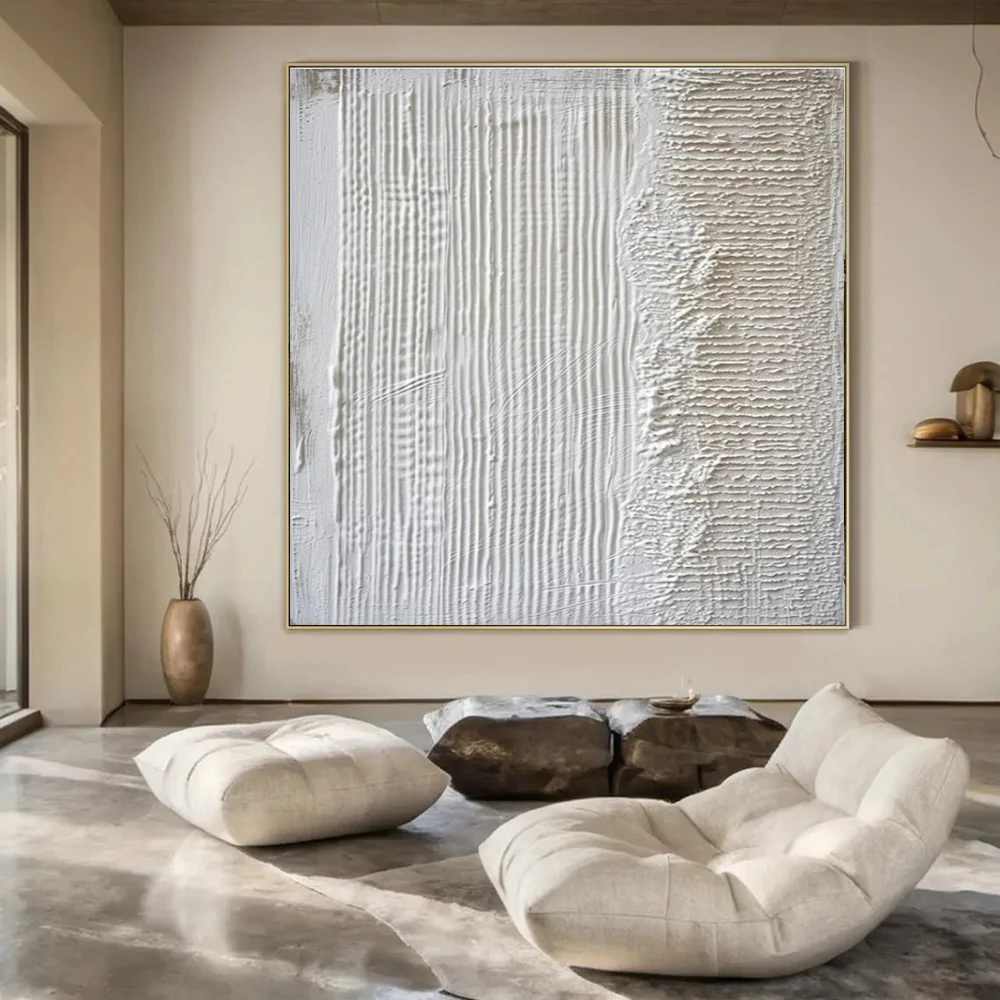 Big Oversized White - oversized minimalist art for studio